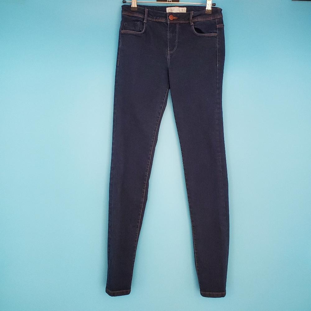 Zara Jeans Size 4 Dark Wash Skinny Mid Rise Stretch